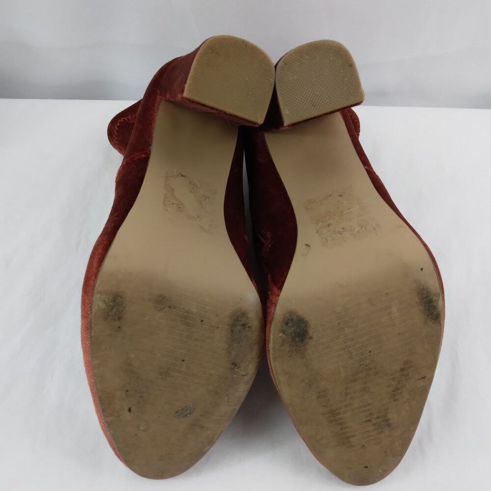 Steve Madden Edit Velvet Ankle Boots Booties Rust Terracotta Womens 6.5 M - Picture 10 of 11